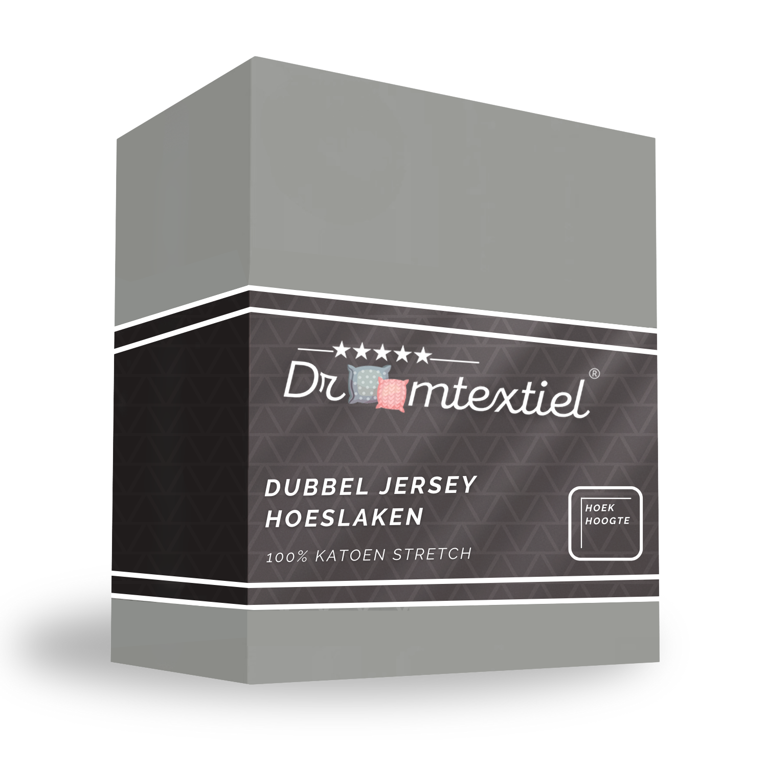 Droomtextiel Dubbel Jersey Hoeslaken Grijs 200x200/220 cm