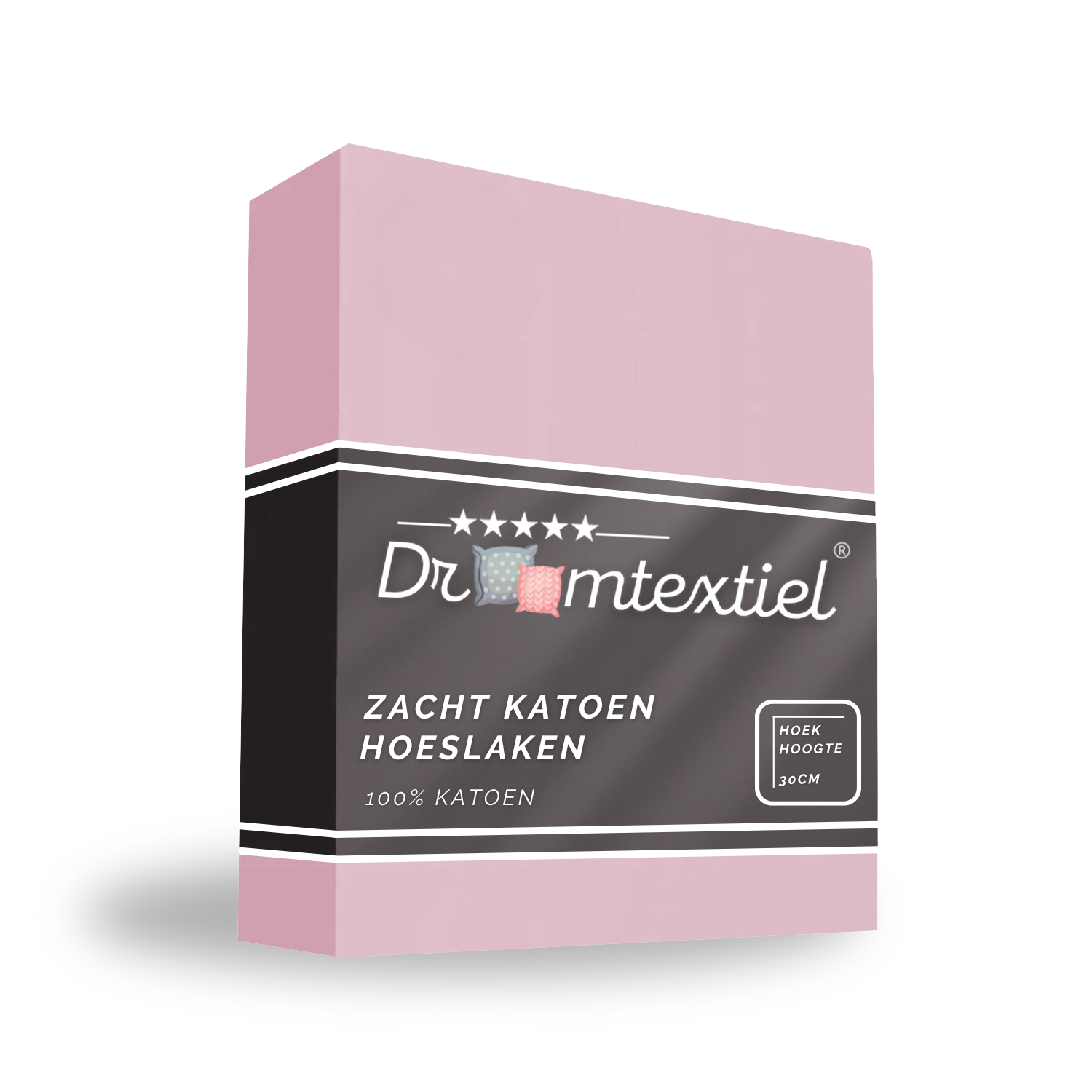 Droomtextiel Hoeslaken Katoen Roze 90x220 cm