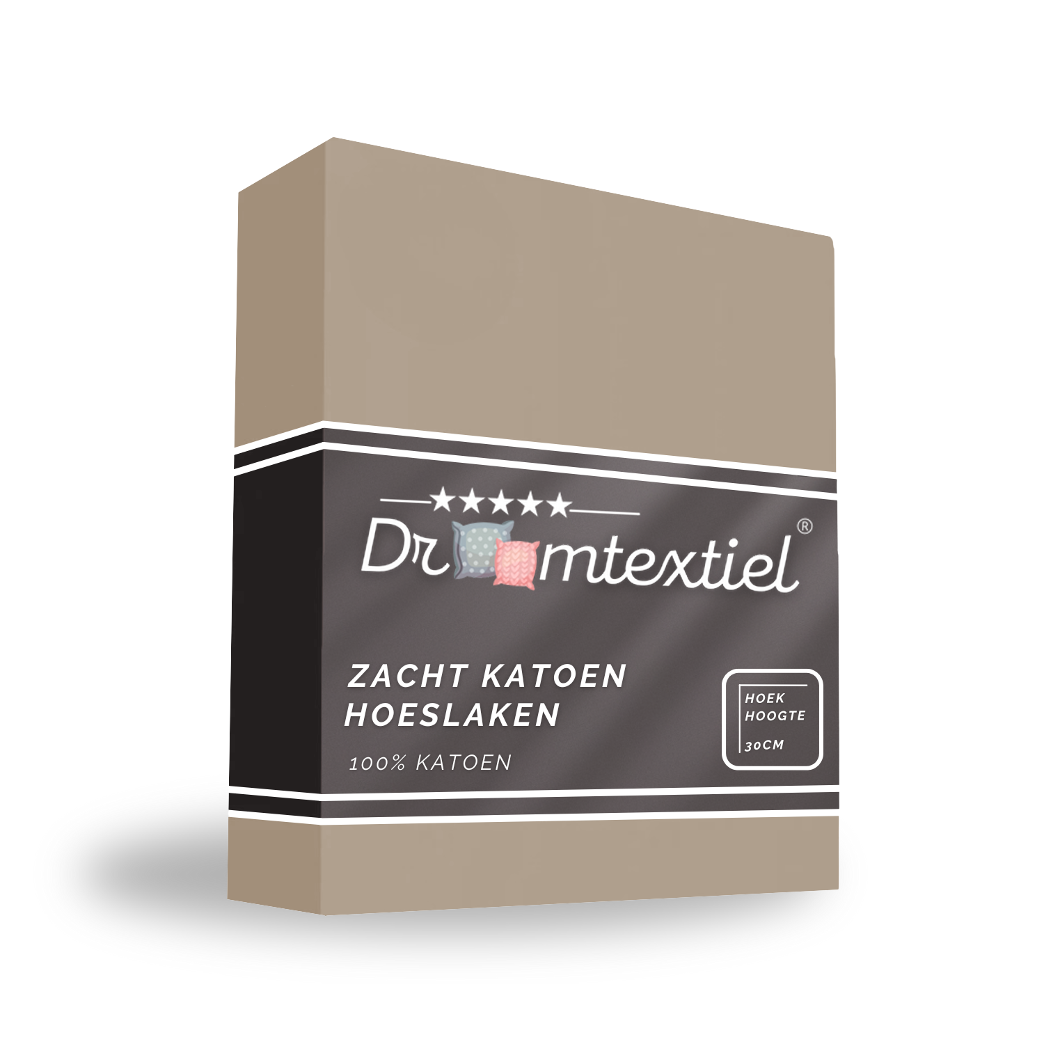 Droomtextiel Hoeslaken Katoen Zand 90x220 cm