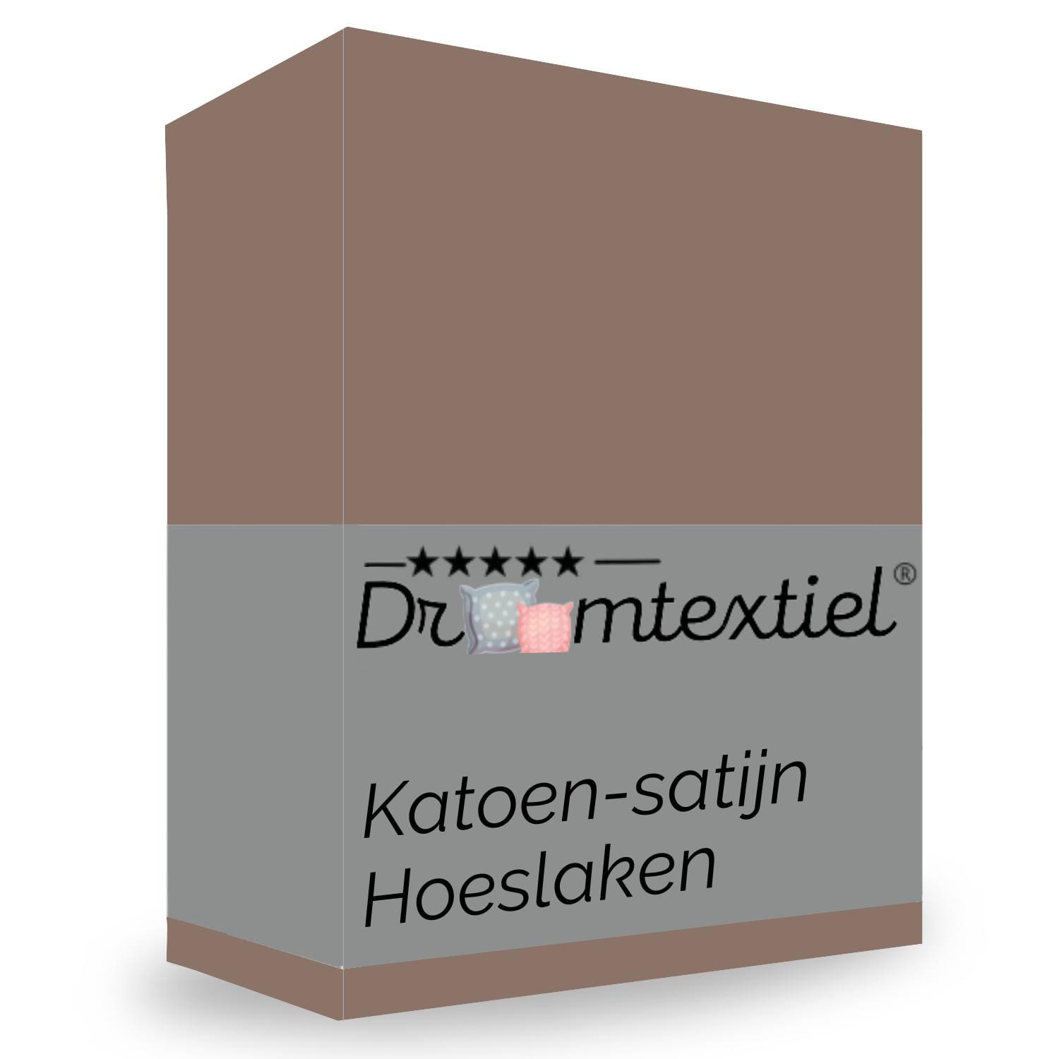 Katoen-satijn hoeslaken verpakking van Dreamtextiel