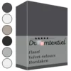 Droomtextiel Flanel Velvet Velours Velours Hoeslaken Antraciet Eenpersoons 90x200 cm - Hoogwaardige Kwaliteit - Super Zacht