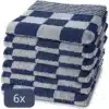 Droomtextiel Geblokte Keukendoeken Blauw - Wit 6 Stuks - 100% Katoen - 50x50cm - Horecakwaliteit
