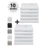 Droomtextiel Luxe Badhanddoeken 100% gekamd katoen 50x100 cm - 10 Stuks - Wit