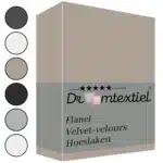 Droomtextiel Velvet Hoeslaken Taupe - 140x200 cm