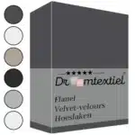 Droomtextiel Velvet Hoeslaken Antraciet - 140x200 cm