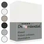 Droomtextiel Velvet Hoeslaken Crème - 160x200 cm