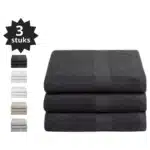 Droomtextiel® Luxe Badhanddoeken Antraciet 70x140 cm 3 Stuks Pure Katoen Heerlijk Zacht
