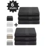 Droomtextiel® Luxe Badhanddoeken Antraciet 70x140 cm 6 Stuks Pure Katoen Heerlijk Zacht