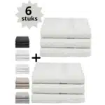 Droomtextiel® Luxe Badhanddoeken Ivoor-Crème 70x140 cm 6 Stuks Pure Katoen Heerlijk Zacht