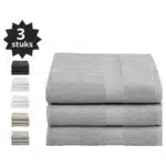 Droomtextiel® Luxe Badhanddoeken Licht Grijs 70x140 cm 3 Stuks Pure Katoen Heerlijk Zacht