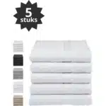 Droomtextiel® Luxe Badhanddoeken Wit 50x100 cm 5 Stuks Pure Katoen Heerlijk Zacht