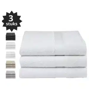 Droomtextiel® Luxe Badhanddoeken Wit 70x140 cm 3 Stuks Pure Katoen Heerlijk Zacht