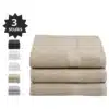 Droomtextiel® Luxe Badhanddoeken Zand-Taupe 70x140 cm 3 Stuks Pure Katoen Heerlijk Zacht