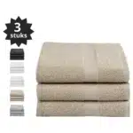 Droomtextiel® Luxe Badhanddoeken Zand-Taupe 70x140 cm 3 Stuks Pure Katoen Heerlijk Zacht