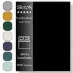 Sleeps  Jersey Hoeslaken Zwart - 180x200/220 cm