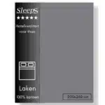 Sleeps Lakens Katoen Donker Grijs - 2 Persoons 200 x 260 cm - 100% Katoen - Hoogwaardig Hotelkwaliteit - Heerlijk Zacht