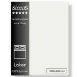 Sleeps Lakens Katoen Ivoor - 2 Persoons 200 x 260 cm - 100% Katoen - Hoogwaardig Hotelkwaliteit - Heerlijk Zacht