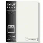 Sleeps Lakens Katoen Ivoor - Lits-Jumeaux 240 x 270 cm - 100% Katoen - Hoogwaardig Hotelkwaliteit - Heerlijk Zacht