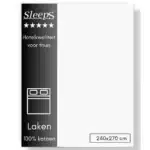 Sleeps Lakens Katoen Wit - Lits-Jumeaux 240 x 270 cm - 100% Katoen - Hoogwaardig Hotelkwaliteit - Heerlijk Zacht