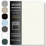 Sleeps Luxe Dubbel Jersey Hoeslaken Crème - 90 x 200 cm - 100% Hoogwaardige Katoen - Hoge Hoek - Strijkvrij