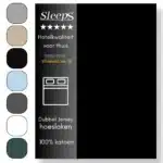 Sleeps Dubbel Jersey Hoeslaken Zwart 180x200/220 cm -