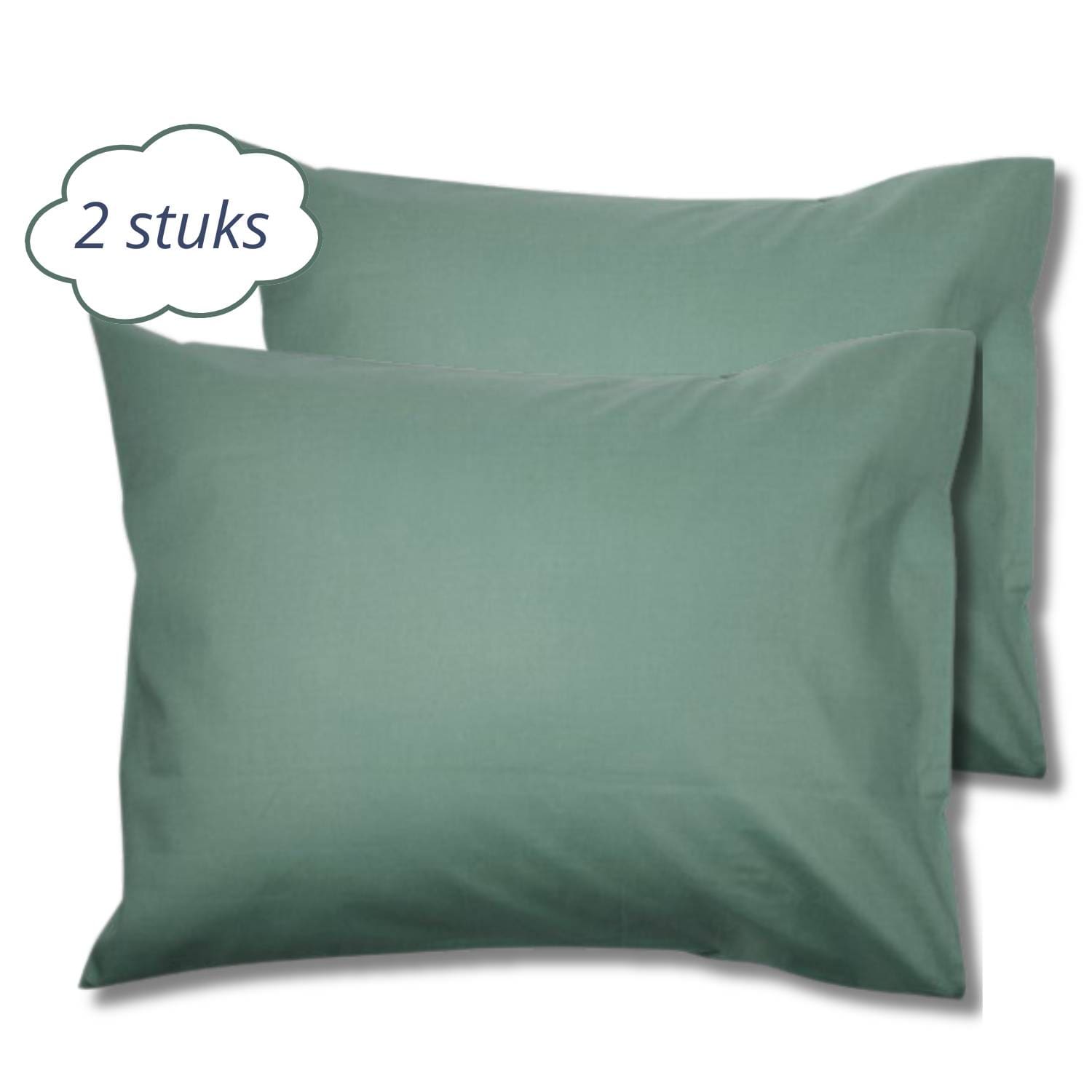 Droomtextiel Katoen Kussenslopen Groen Set van 2