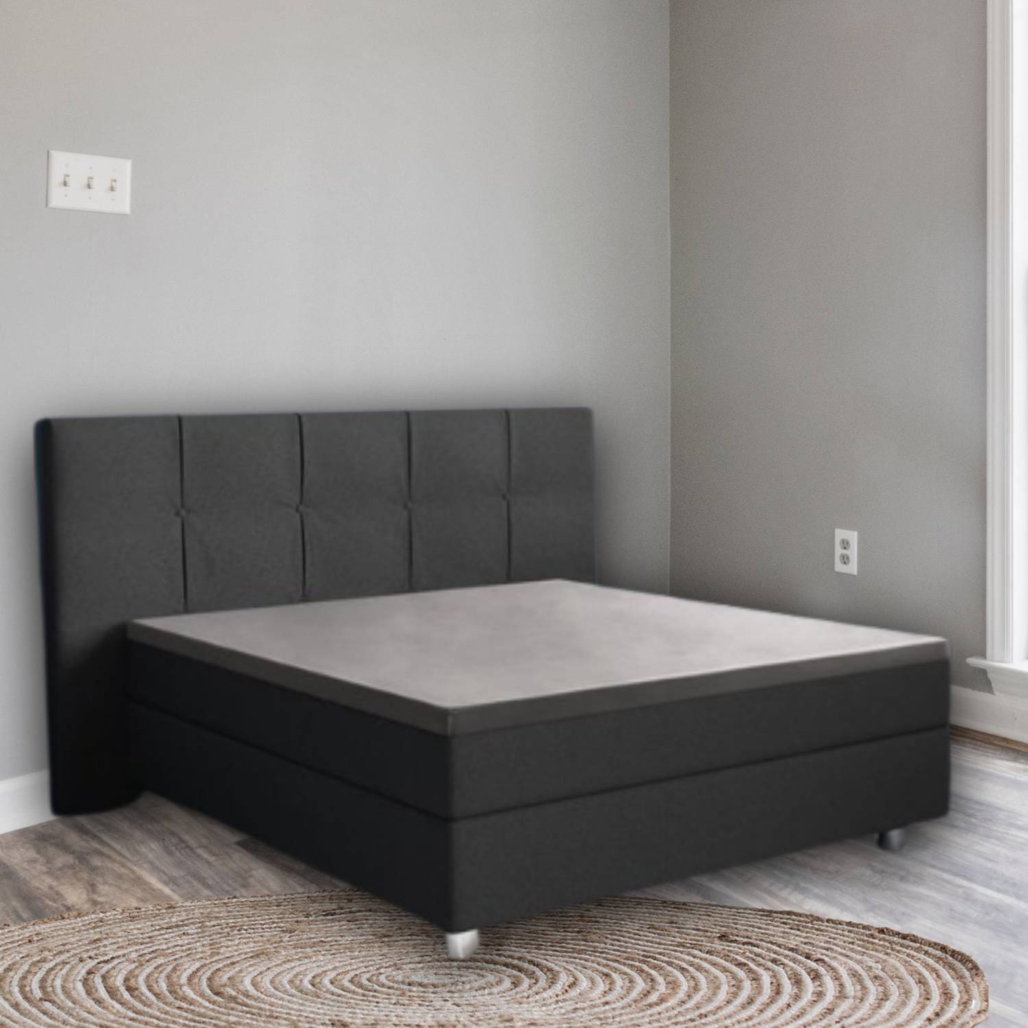 Droomtextiel Topper Hoeslaken - Katoen Satijn 90x220 cm - Grijs