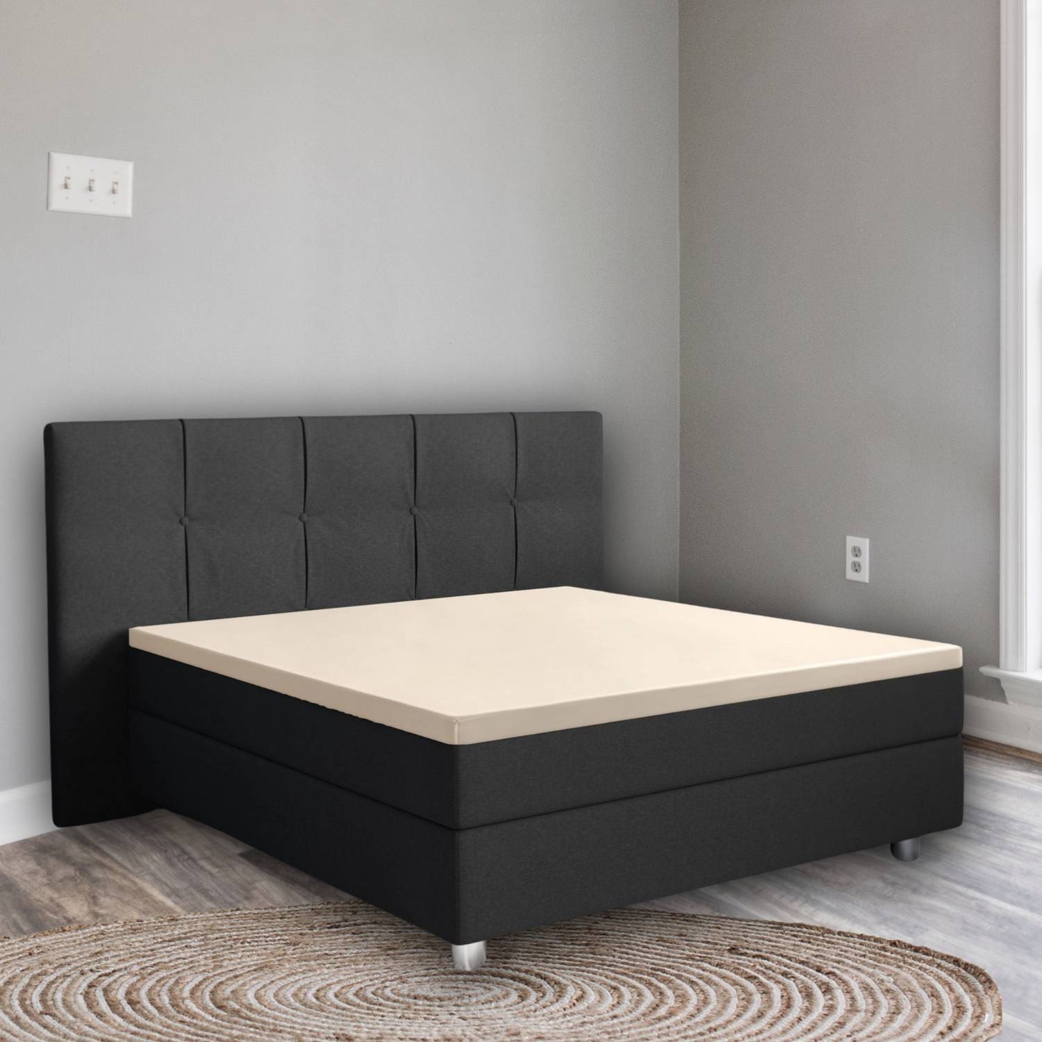 Droomtextiel Topper Hoeslaken - Katoen Satijn 90x220 cm - Zand