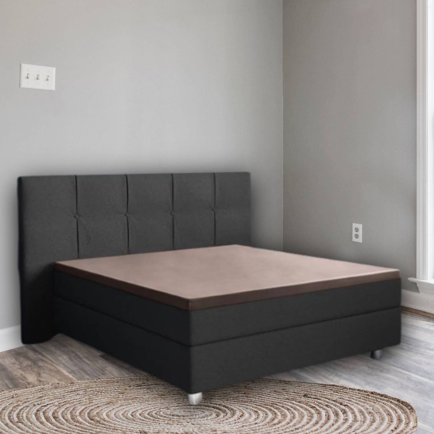 Droomtextiel Topper Hoeslaken - Katoen Satijn 90x220 cm - Taupe