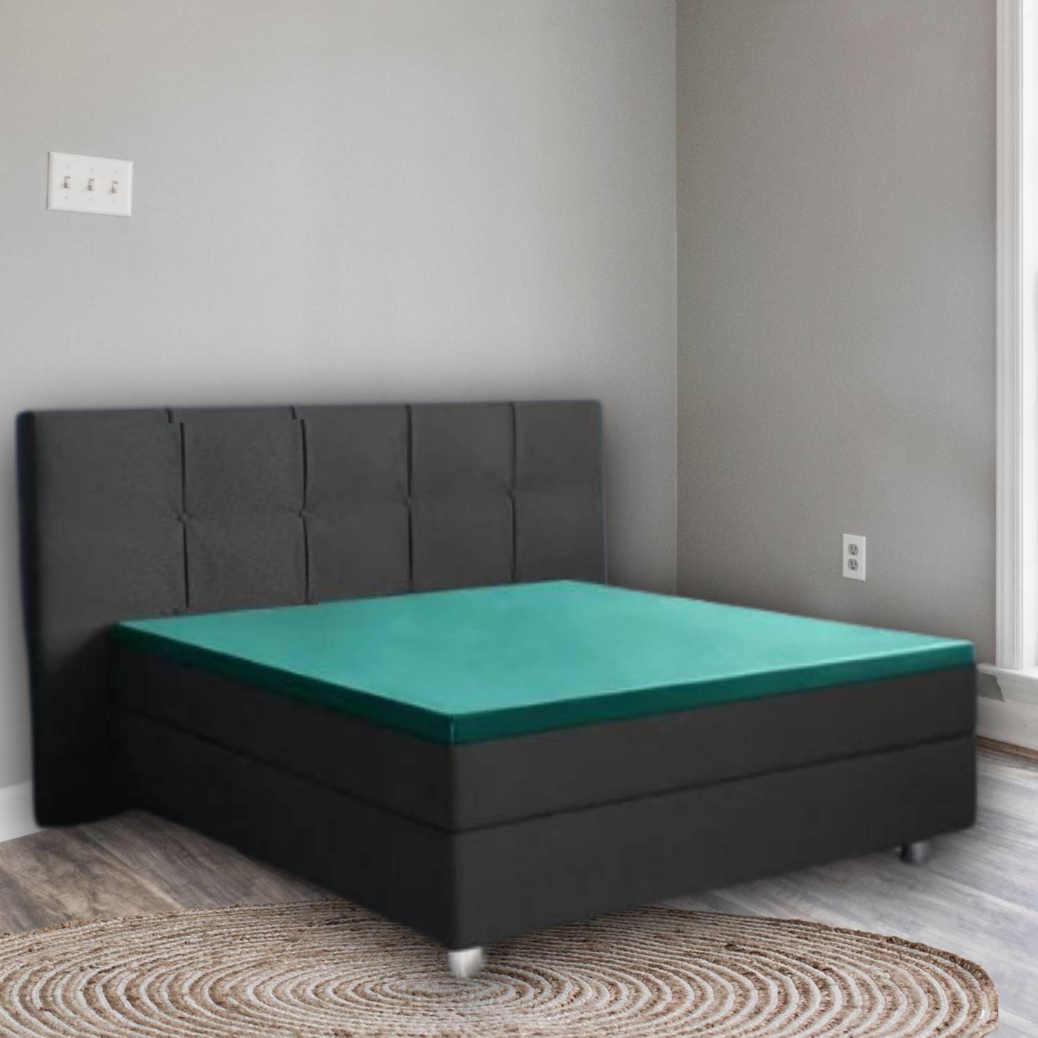 Droomtextiel Topper Hoeslaken - Katoen Satijn 90x220 cm - Groen