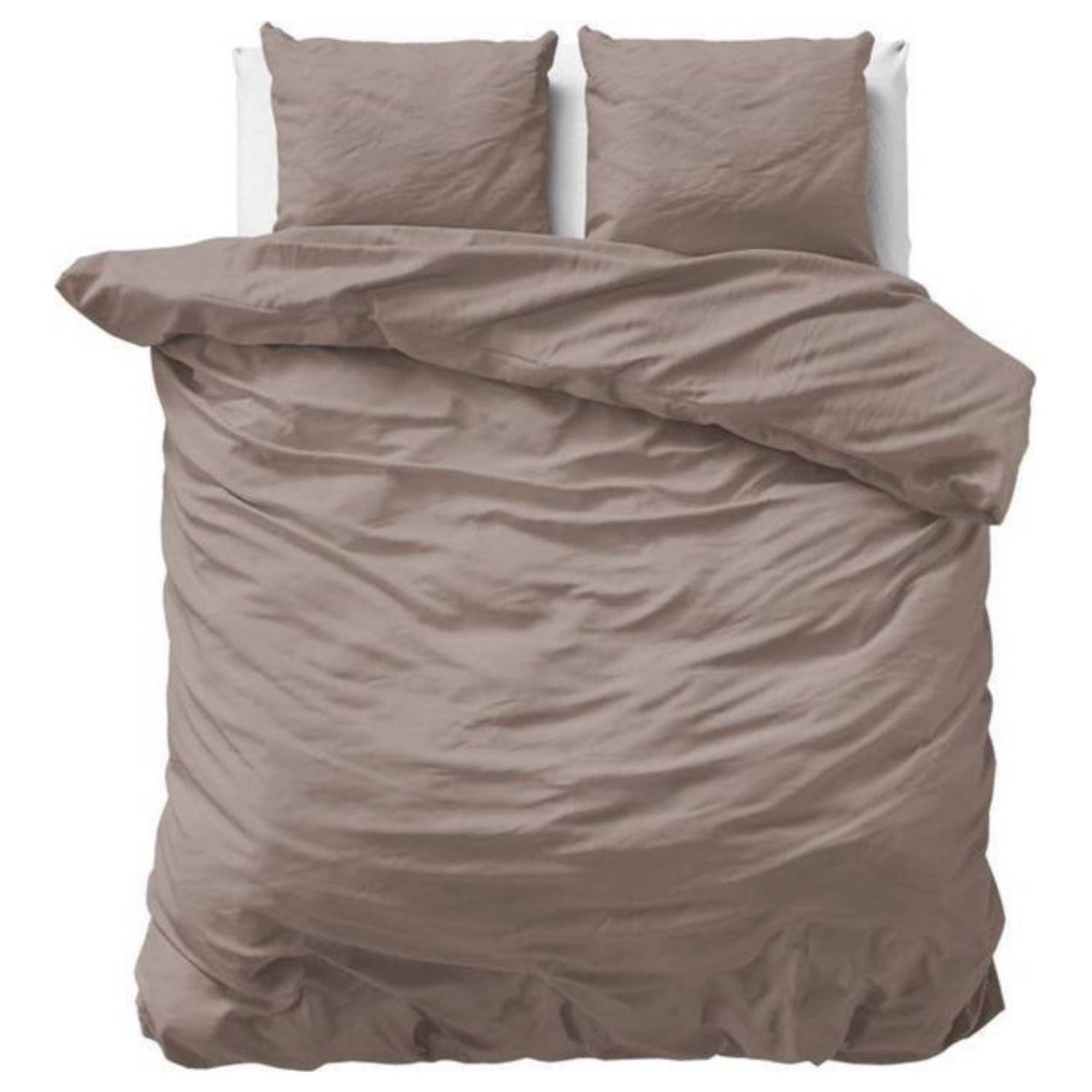 Primaviera Uni Satijn Dekbedovertrek - 240x200/220cm - Taupe