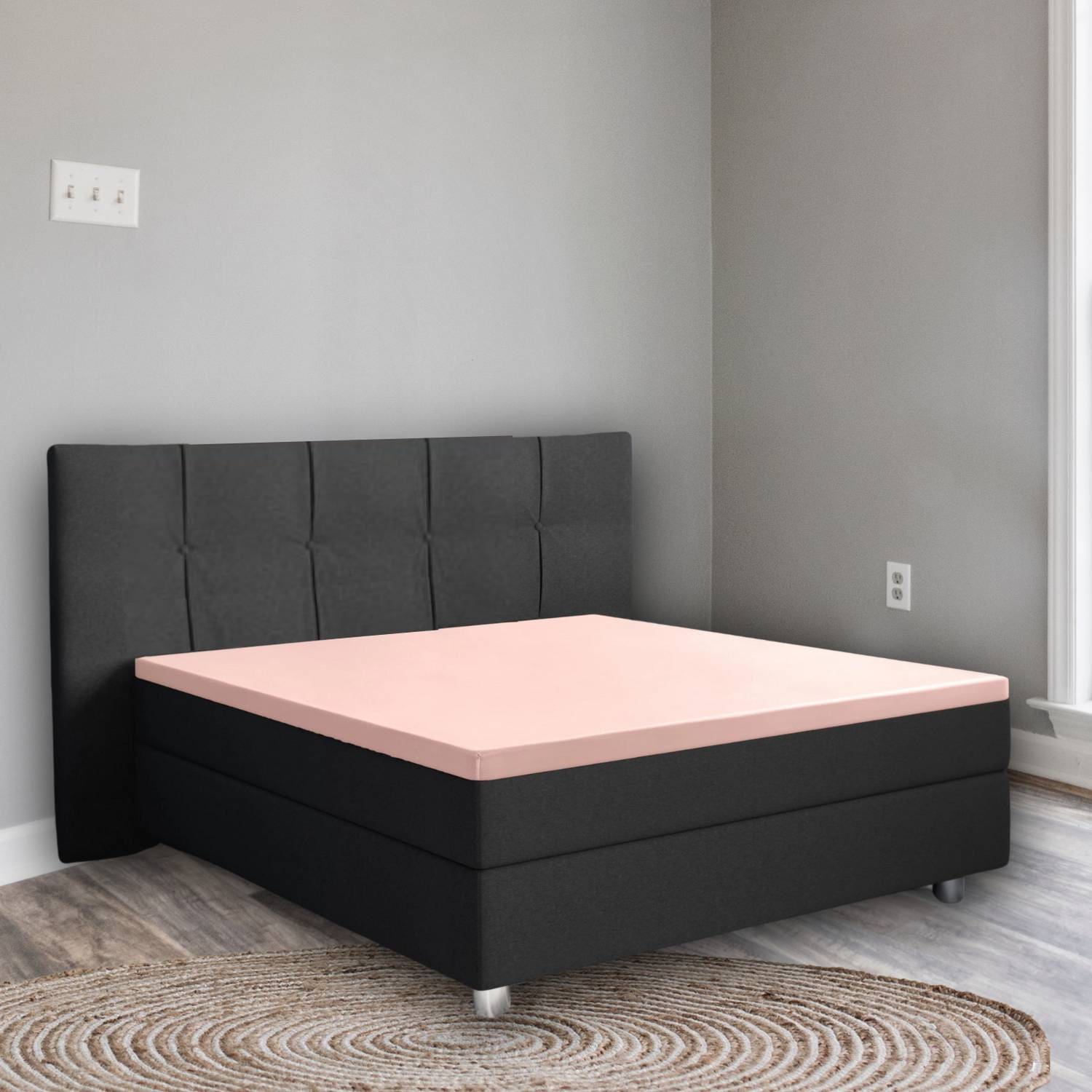 Droomtextiel Topper Hoeslaken - Katoen Satijn 90x220 cm - Roze