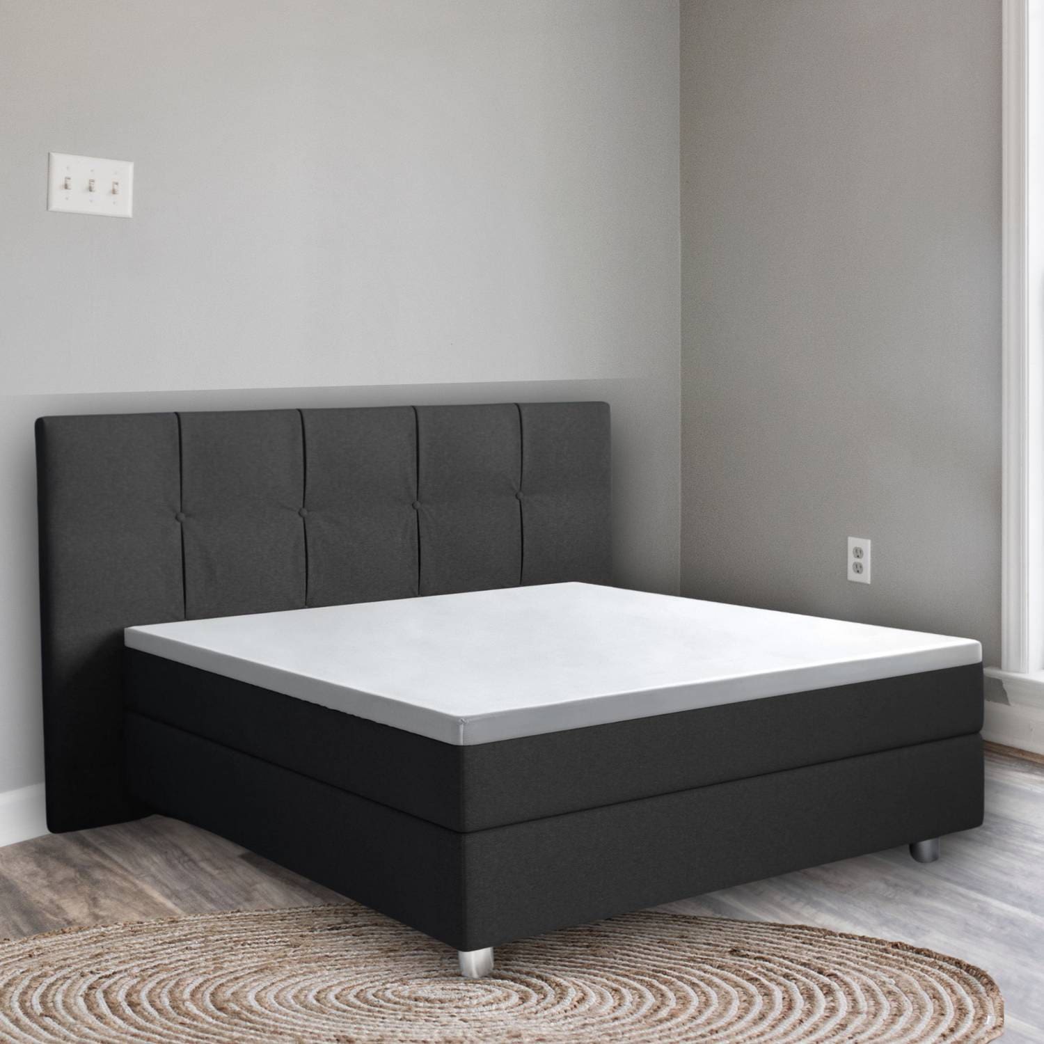 Droomtextiel Topper Hoeslaken - Katoen Satijn 90x220 cm - Wit