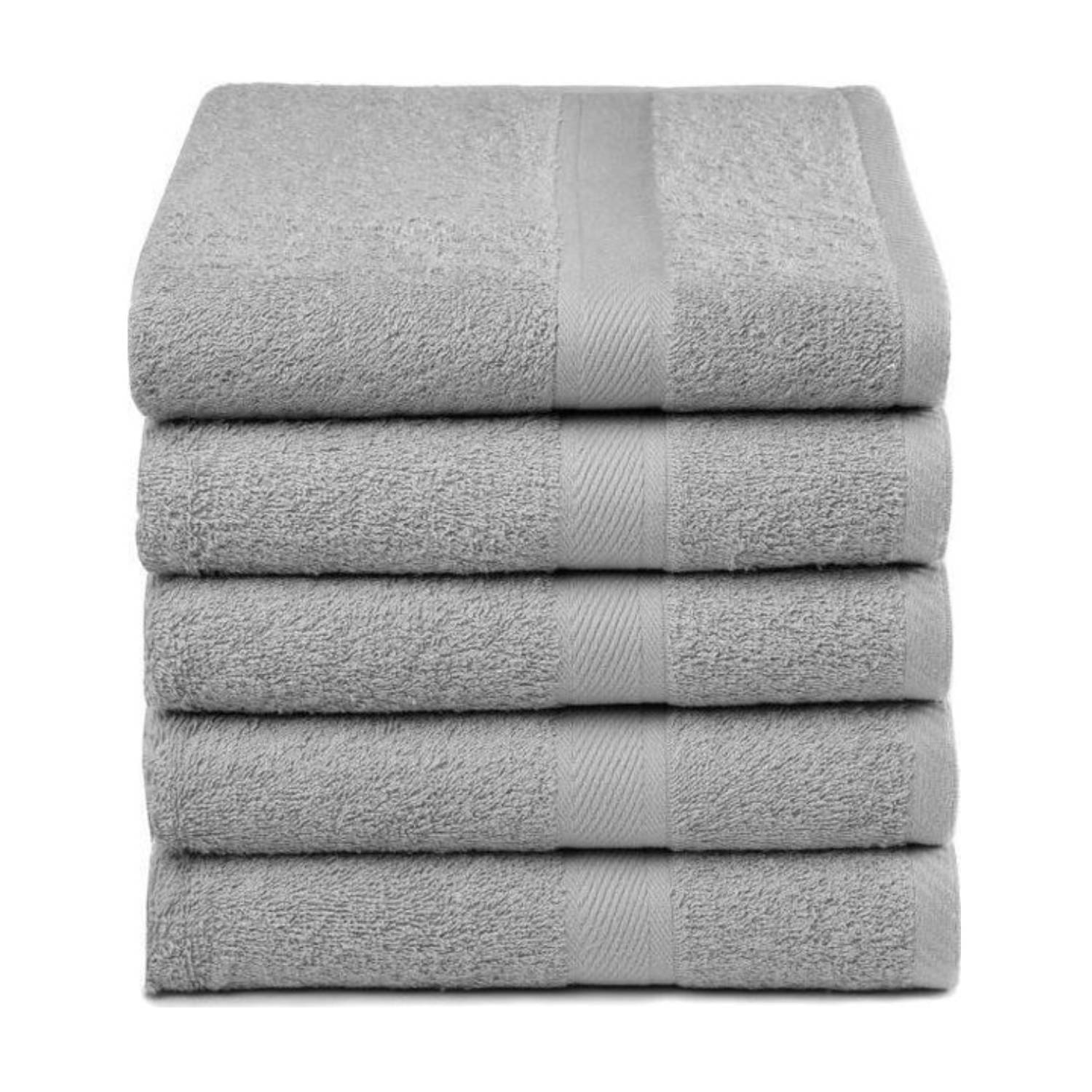 Droomtextiel Handdoeken - Set van 5 - 50x100 cm - Grijs
