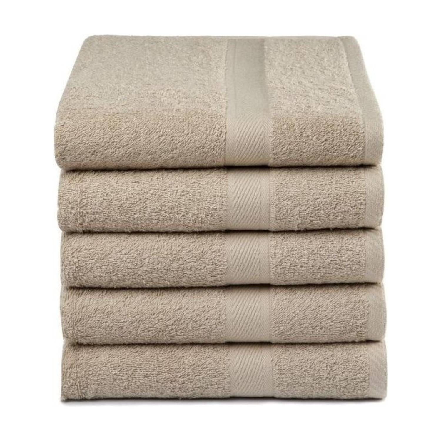 Droomtextiel Handdoeken - Set van 5 - 50x100 cm - Taupe
