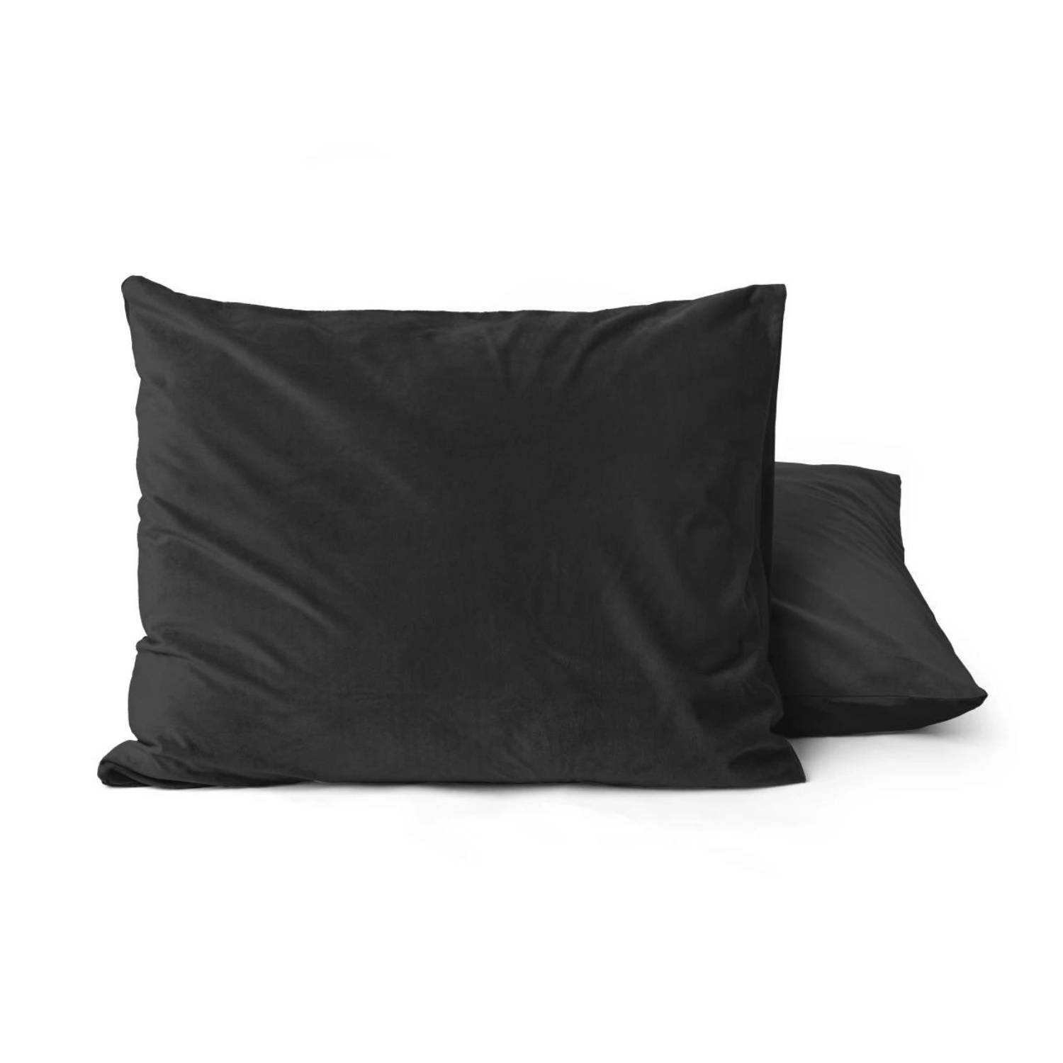 Sleeptime Velvet kussenslopen - Set van 2 Stuks - Zwart