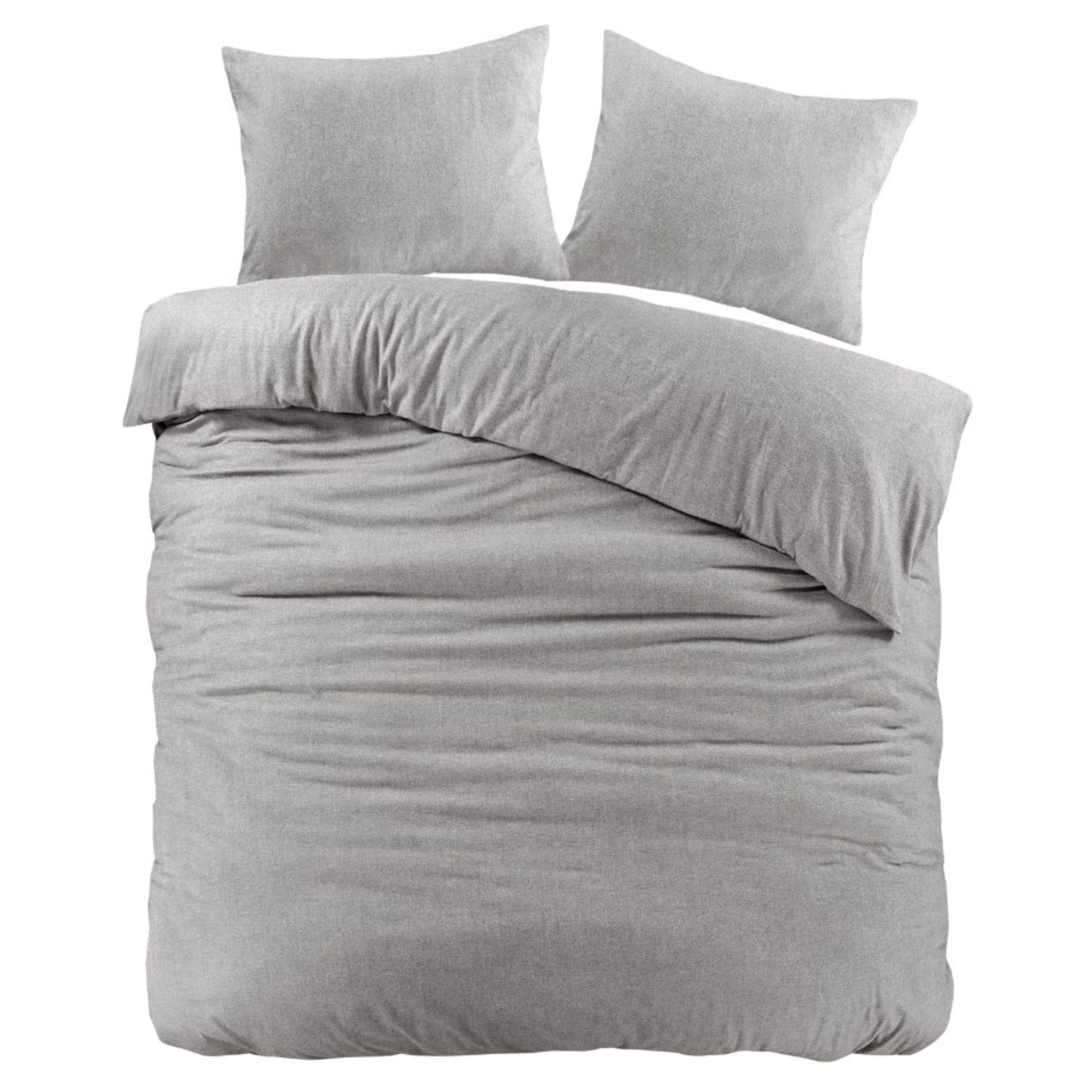 Papillon Brienz Dekbedovertrek Flanel Grijs - 240 x 200/220 cm