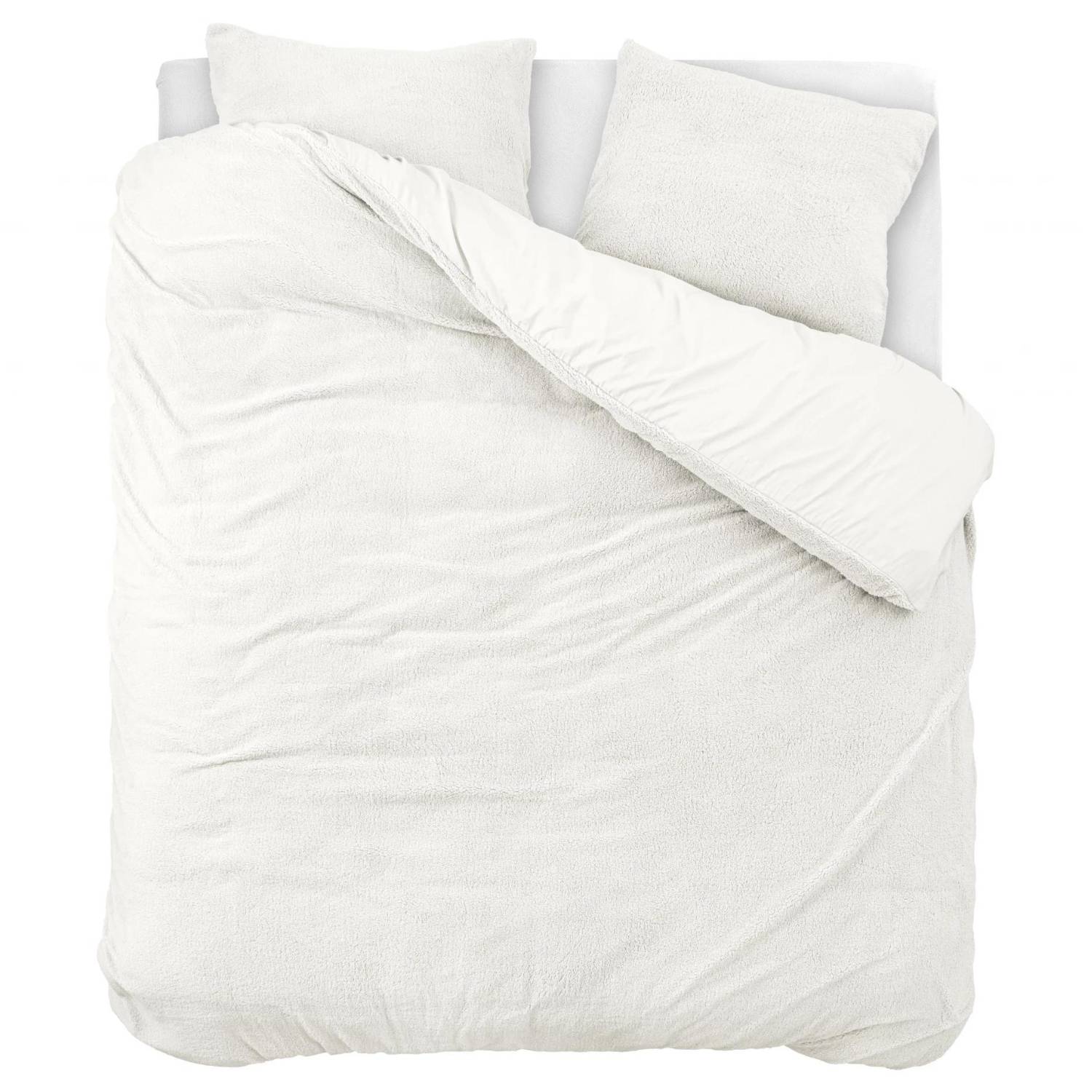 Droomtextiel Teddy Dekbedovertrek Wit - 240x200/220 cm