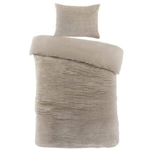 Grijs dekbedovertrek en kussen set in effen design.