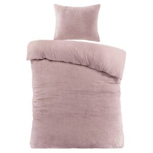 Roze dekbedovertrek met kussensloop, zachte stof