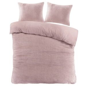 Zacht roze dekbedovertrek met kussenslopen