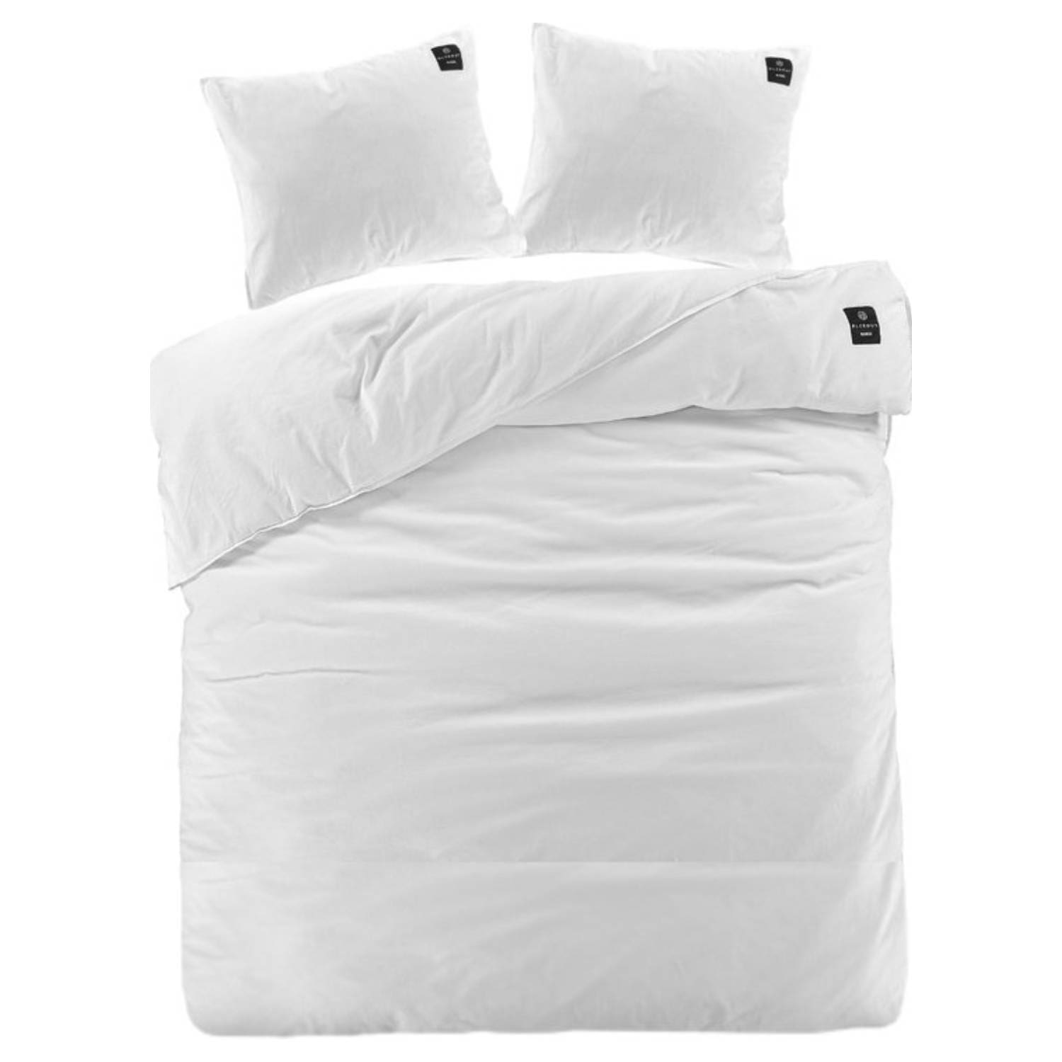 Witte dekbedovertrek met twee kussens