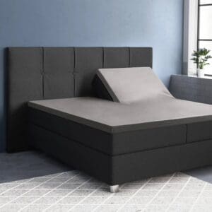 Donkergrijs verstelbaar bed in moderne slaapkamer