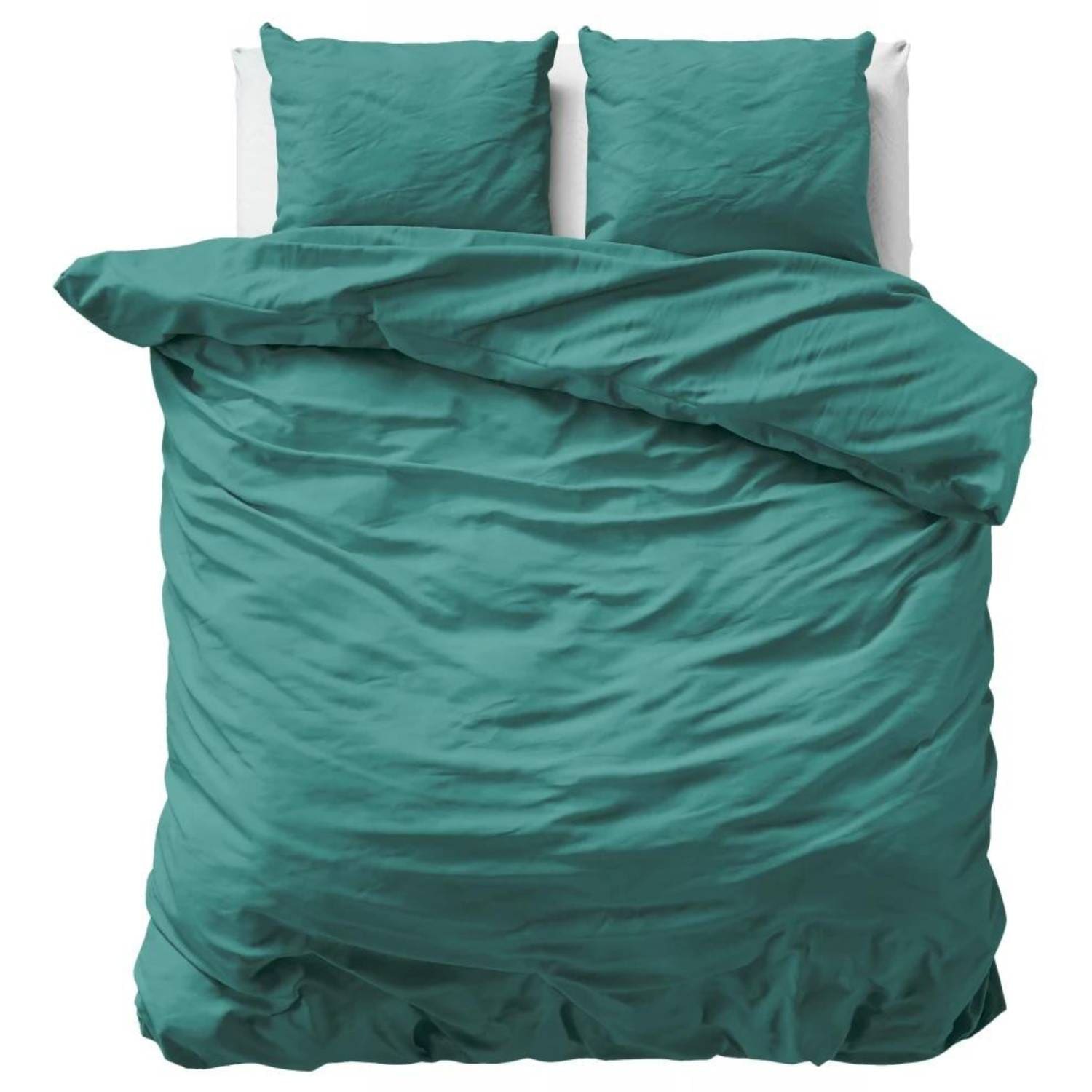 Primaviera Uni Satijn Dekbedovertrek - 200x200/220cm - Groen