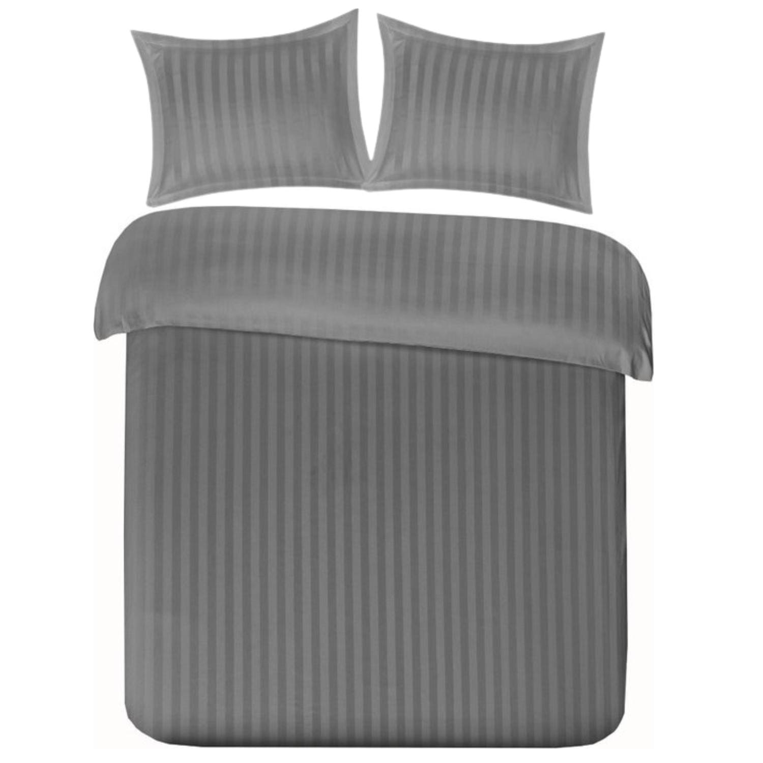 Papillon Satijn Streep Dekbedovertrek Grijs - 240x200/220 cm
