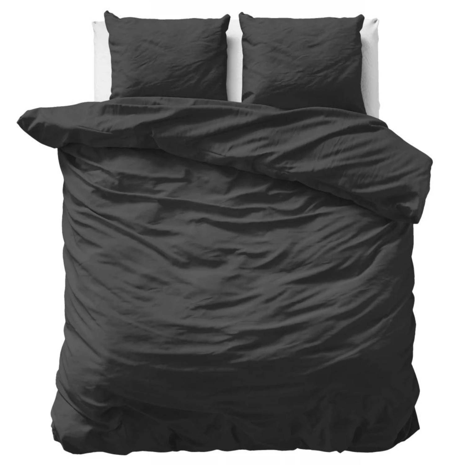 Primaviera Uni Satijn Dekbedovertrek - 240x200/220cm - Zwart