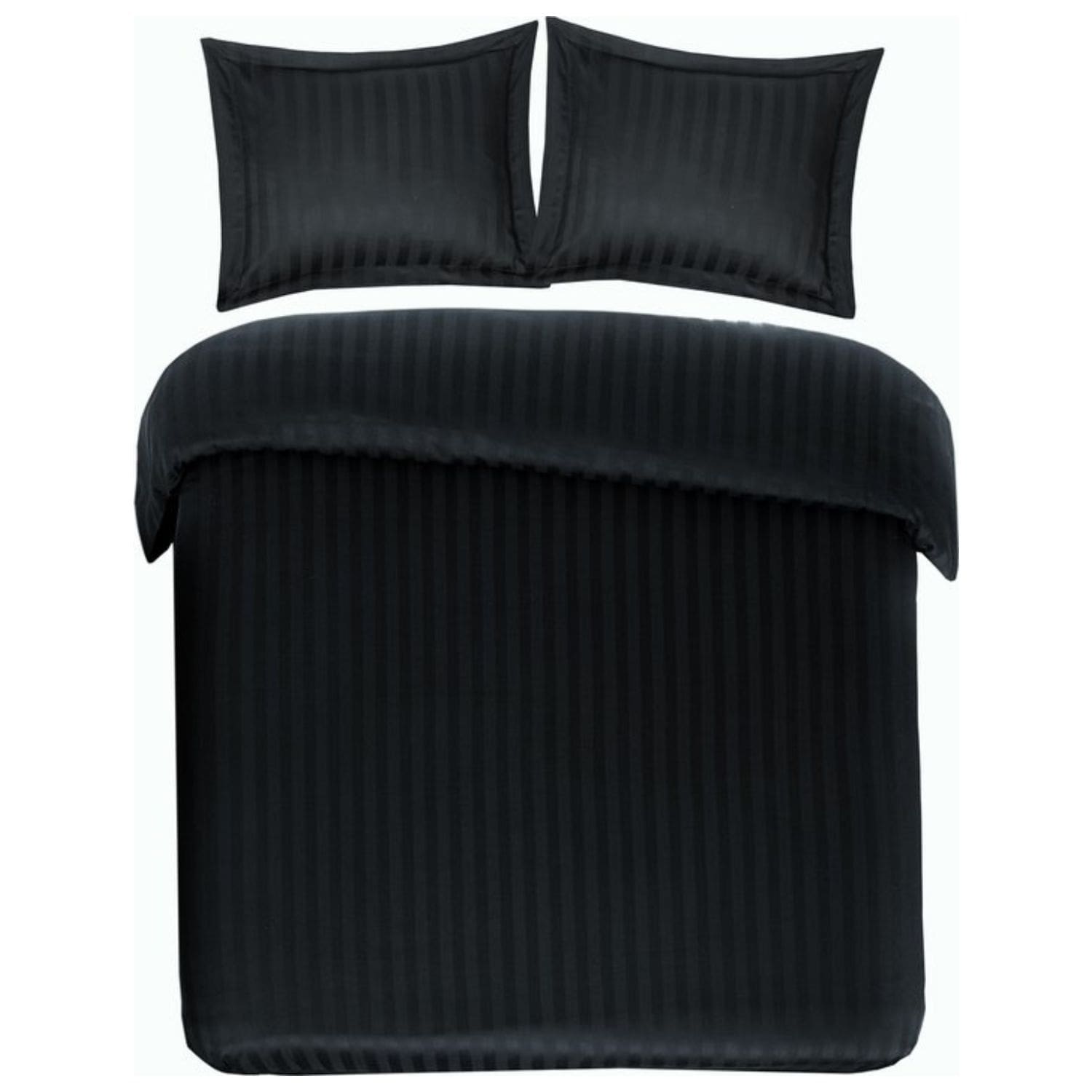 Papillon Satijn Streep Dekbedovertrek Zwart - 240x200/220 cm