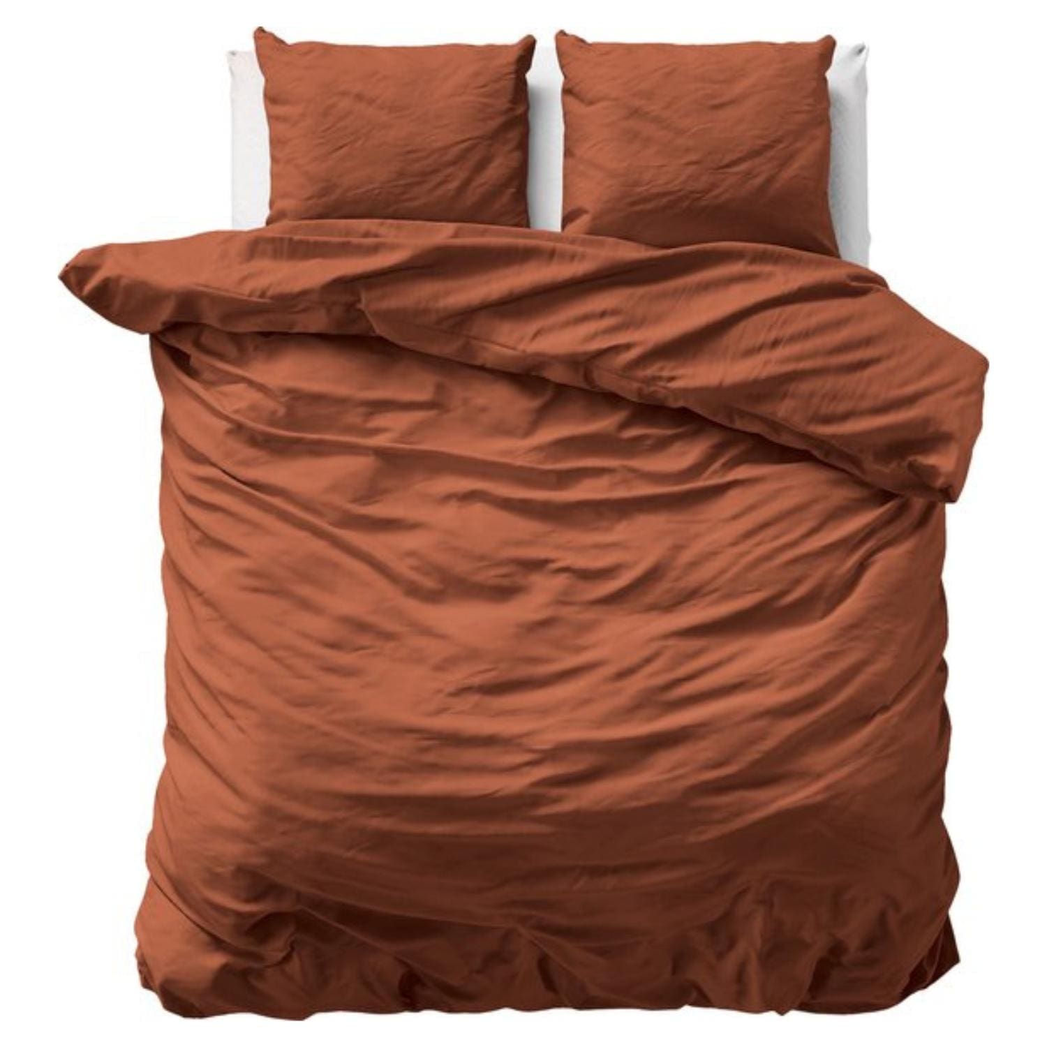 Primaviera Uni Satijn Dekbedovertrek - 240x200/220cm - Bruin