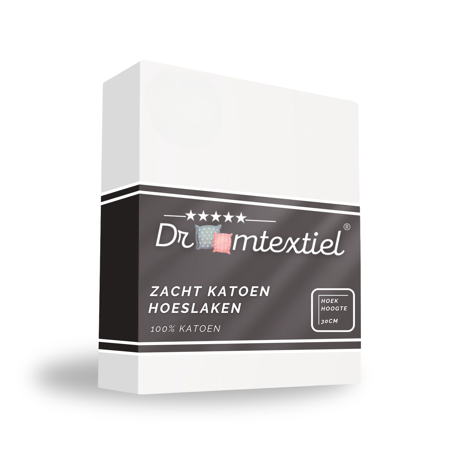 Droomtextiel Hoeslaken Katoen Wit 90x220 cm