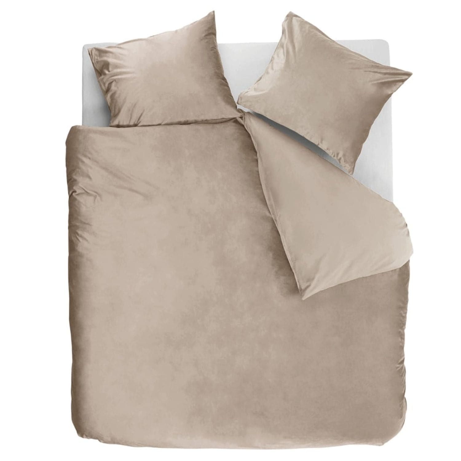 Ambiante Velvety Dekbedovertrek - 200x200/220 cm - Zand